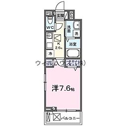サンライズメゾン 1Kの間取図画像