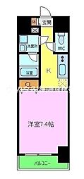 アルモニー中もず 1Kの間取図画像