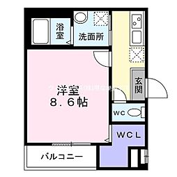 フジパレス三国ヶ丘サウス 1Kの間取図画像