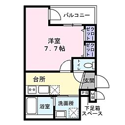 シュークリア北花田 1Kの間取図画像