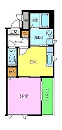 オーガスタスクウェア 1DKの間取図画像