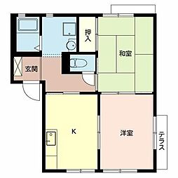 ツゥーエス新金 1階2Kの間取り