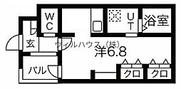 ジーイー・サンク ワンルームの間取図画像