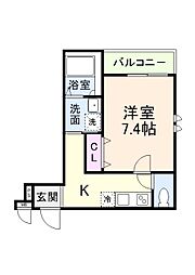 堺市東区日置荘西町4丁アパート 1Kの間取図画像