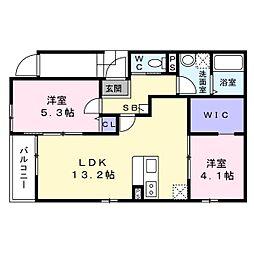 Regina北野田 2LDKの間取図画像