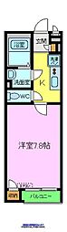 アズールぐみのき 1Kの間取図画像