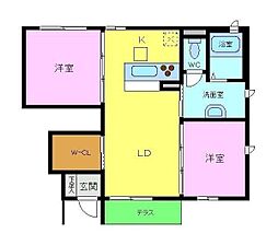 BluNave 2LDKの間取図画像