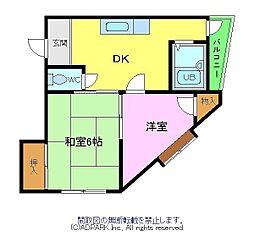 ハイツユート 2DKの間取図画像