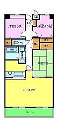 ライオンズマンション大阪狭山壱番館 3LDKの間取図画像