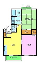 エステートピアイズミ 2LDKの間取図画像
