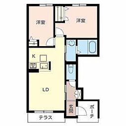 シャーメゾンサラ 2LDKの間取図画像