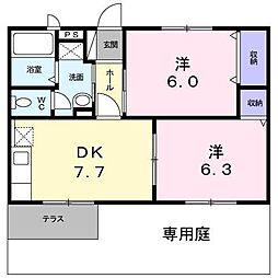 プチ,ショコラ 2DKの間取図画像