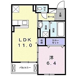 シャルールメゾン2 1LDKの間取図画像