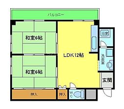 金剛東マンション 2LDKの間取図画像