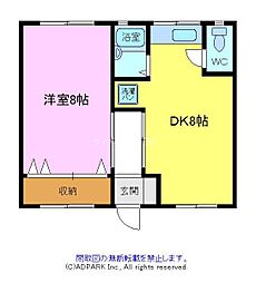 三津屋マンション 1DKの間取図画像