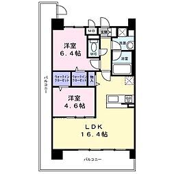 フェンテ・イースト 2LDKの間取図画像