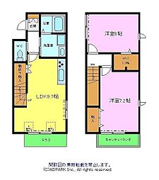 シャンドゥラレーヌ 2LDKの間取図画像
