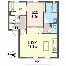 グリーンハイツ 1LDKの間取図画像