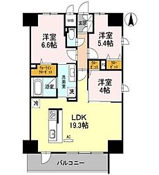グランラヴィレジデンス 3LDKの間取図画像