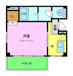 アーバンコスモ 1Kの間取図画像