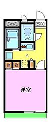 レオパレスパークサイド橘 1Kの間取図画像