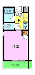 シャルマンフジ諏訪の森 1Kの間取図画像