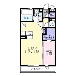 ロイヤルガーデン三国ケ丘壱番館 1LDKの間取図画像