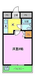 コーポヒロ 1Kの間取図画像