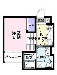 ウィステリアージュ堺東 ワンルームの間取図画像