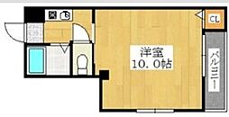 ミドウスジ2 1Kの間取図画像