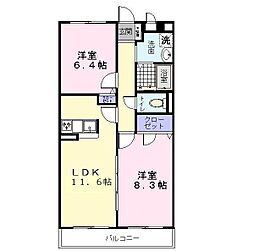 シャーメゾンヴェルデ 2LDKの間取図画像