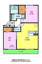 マーベラス 2LDKの間取図画像