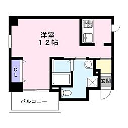 TKアンバーコート宿院 ワンルームの間取図画像