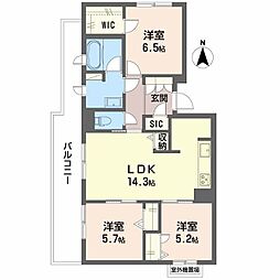 堺市北区北花田町4丁マンション 3LDKの間取図画像