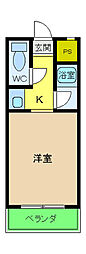 リープハーベン北花田 ワンルームの間取図画像