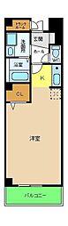 メゾンクレール ワンルームの間取図画像