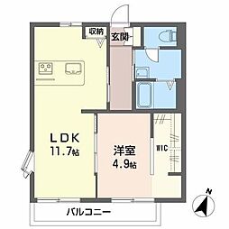 グリーンハイツシバ 1LDKの間取図画像
