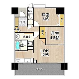 フェニックス堺東 2LDKの間取図画像