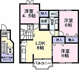 レスポワール菱木 3DKの間取図画像