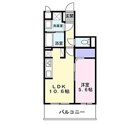トリニティ三国ヶ丘 1LDKの間取図画像