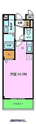 インヴィテ・ボヌール1番館 ワンルームの間取図画像