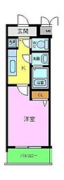 ファインコート北三国丘 1Kの間取図画像