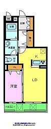 グランドシャーメゾン北花田ノースウィング 1LDKの間取図画像