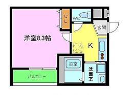 フジパレス堺南島 1Kの間取図画像