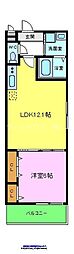 カームヒルズ1番館 1LDKの間取図画像