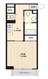 プログレス　アペゼ 4階1DKの間取り