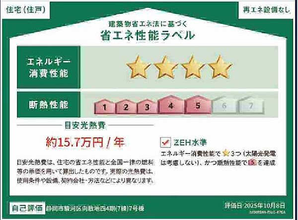 省エネ性能ラベルを拡大表示