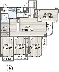 ユニーブル・小杉 4LDKの間取図画像