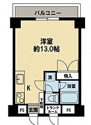 共立リライアンス子安2 ワンルームの間取図画像