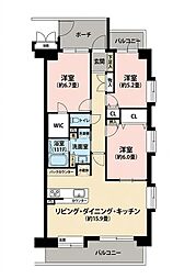 ルイシャトレ鶴見イーストコート 3LDKの間取図画像